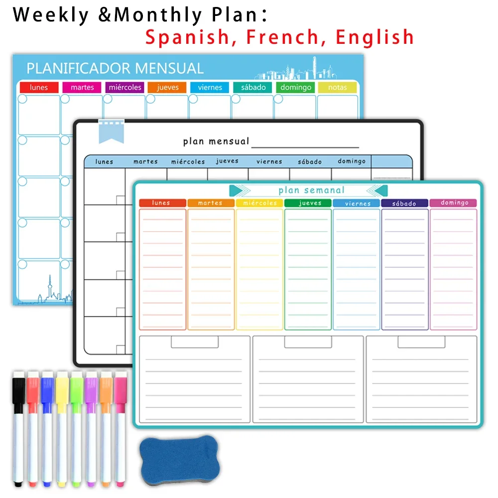 Meal Prep Planner - Магнитный еженедельный и ежемесячный планировщик формата