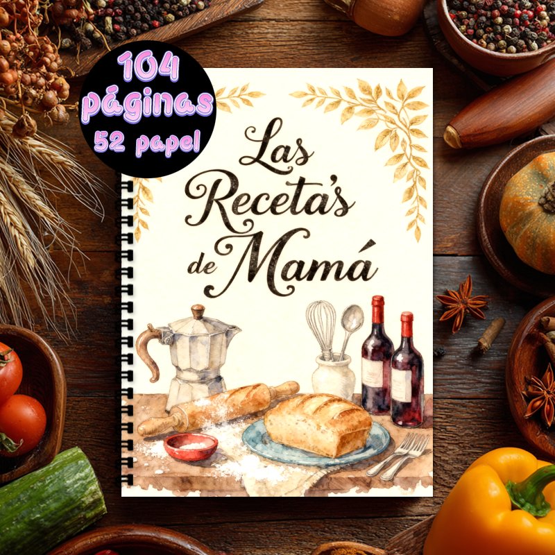Meal Prep Book - Блокнот для рецептов на испанском языке