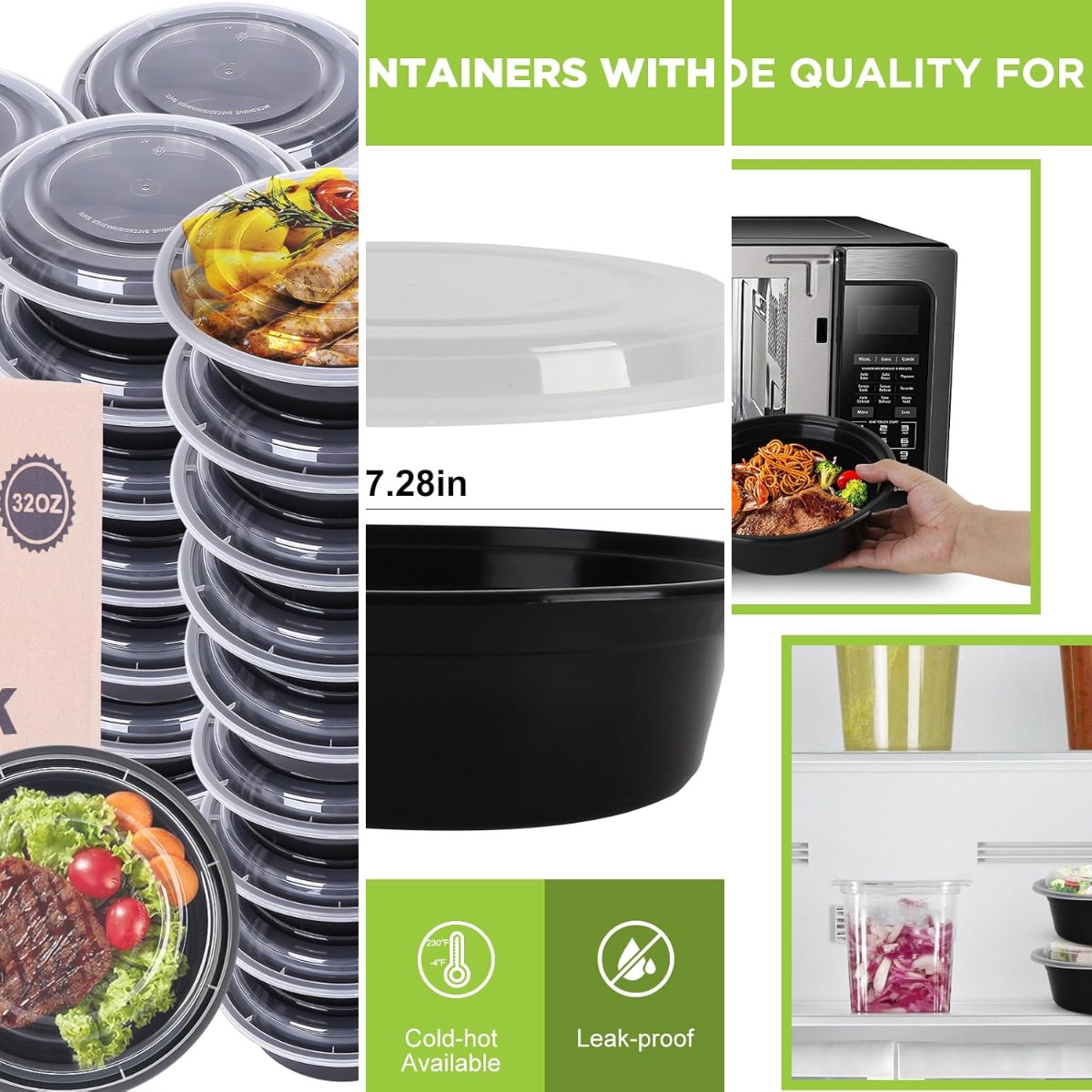 Контейнеры для еды с крышками  – обзор и цена Meal Prep Container