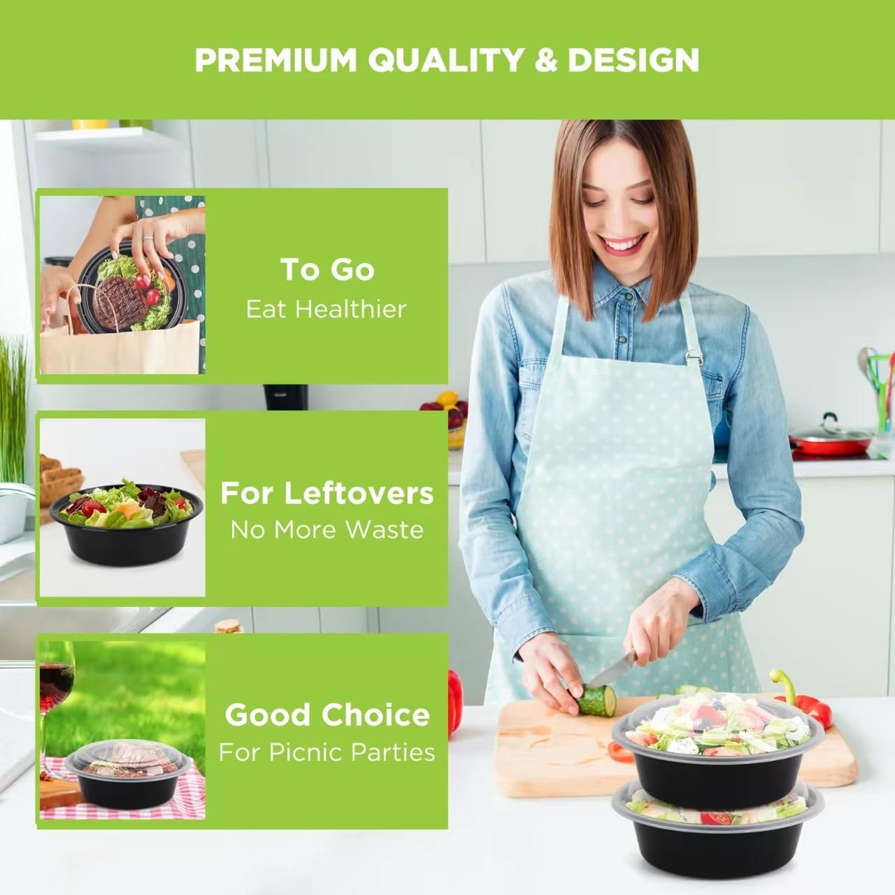 Контейнеры для еды с крышками  – обзор и цена Meal Prep Container